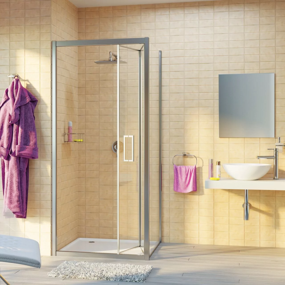 Душевой уголок WasserKraft Weser 78F18 90х100 прямоугольный, без поддона, прозрачное стекло, хром