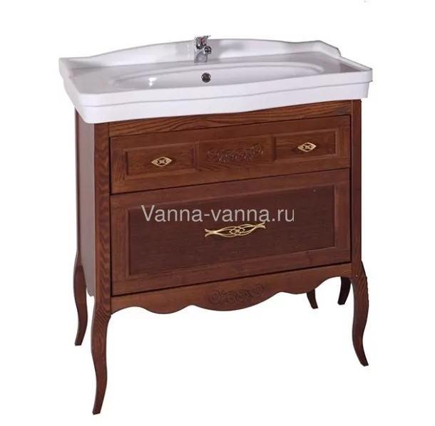 Мебель для ванной ASB Woodline Модерн 85 комплект, напольный, антикварный орех