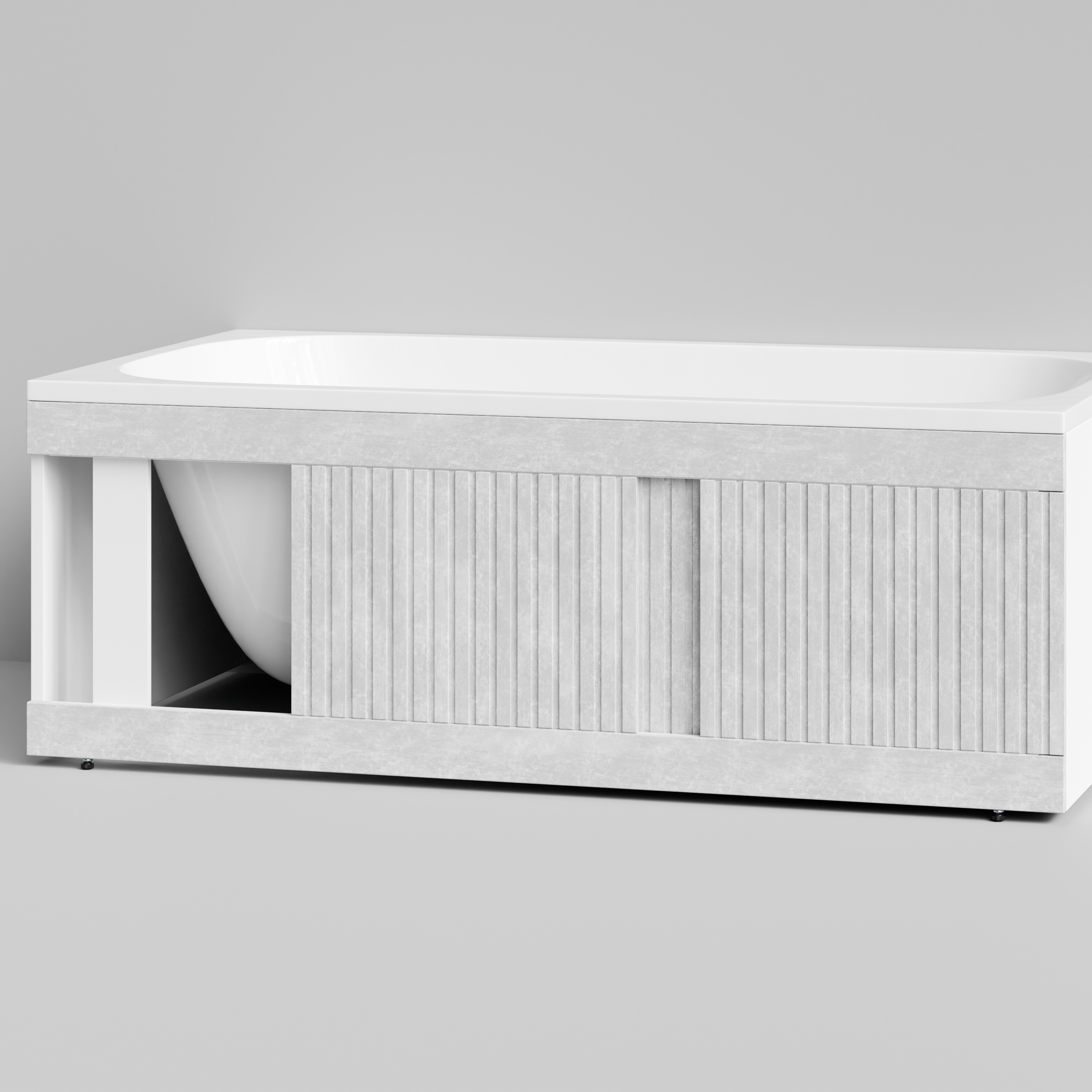 Экран под ванну Vod-ok Тач 150 раздвижной Белый камен