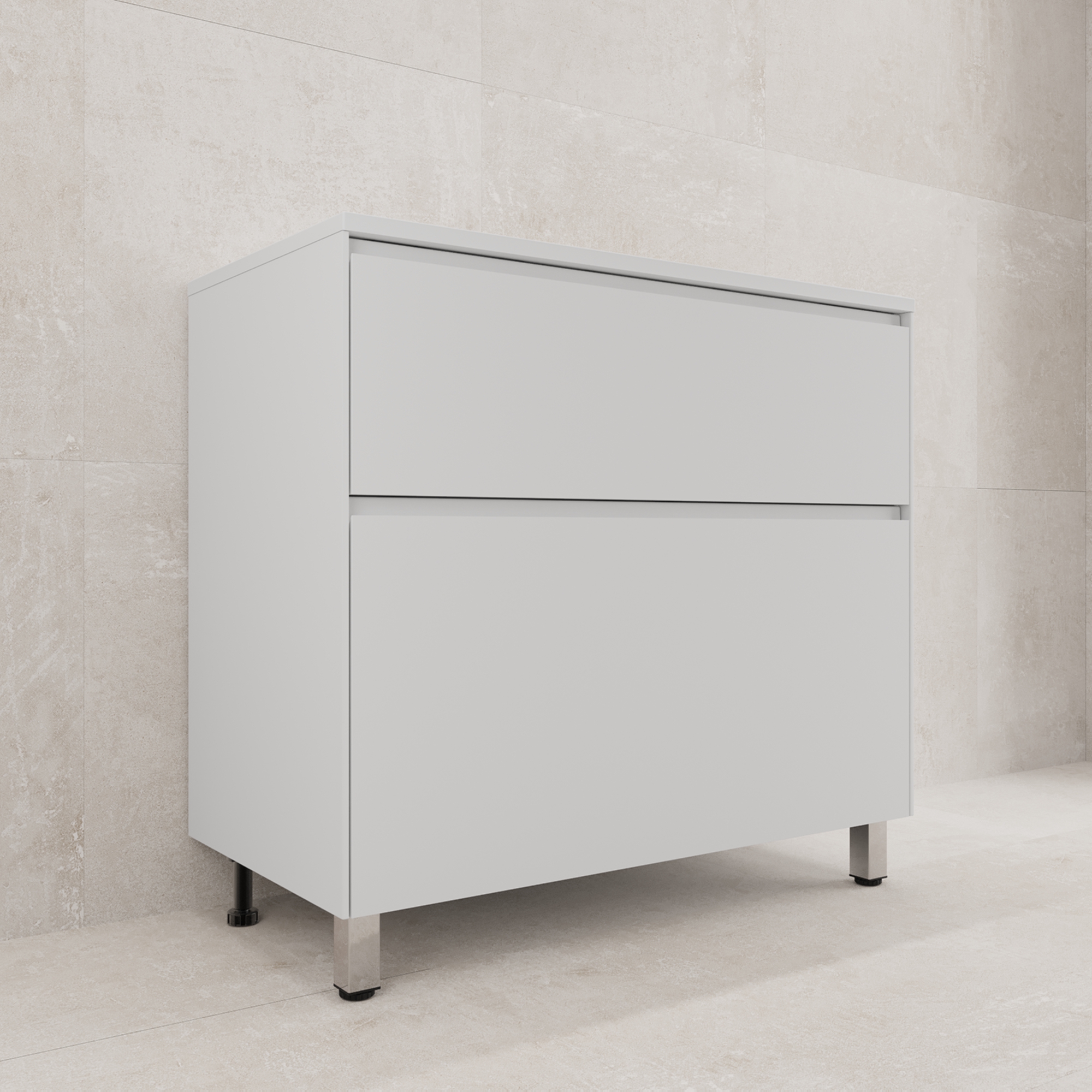 Тумба напольная Style Line Лима 90 с раковиной Line 90, 2 ящика, белый матовый