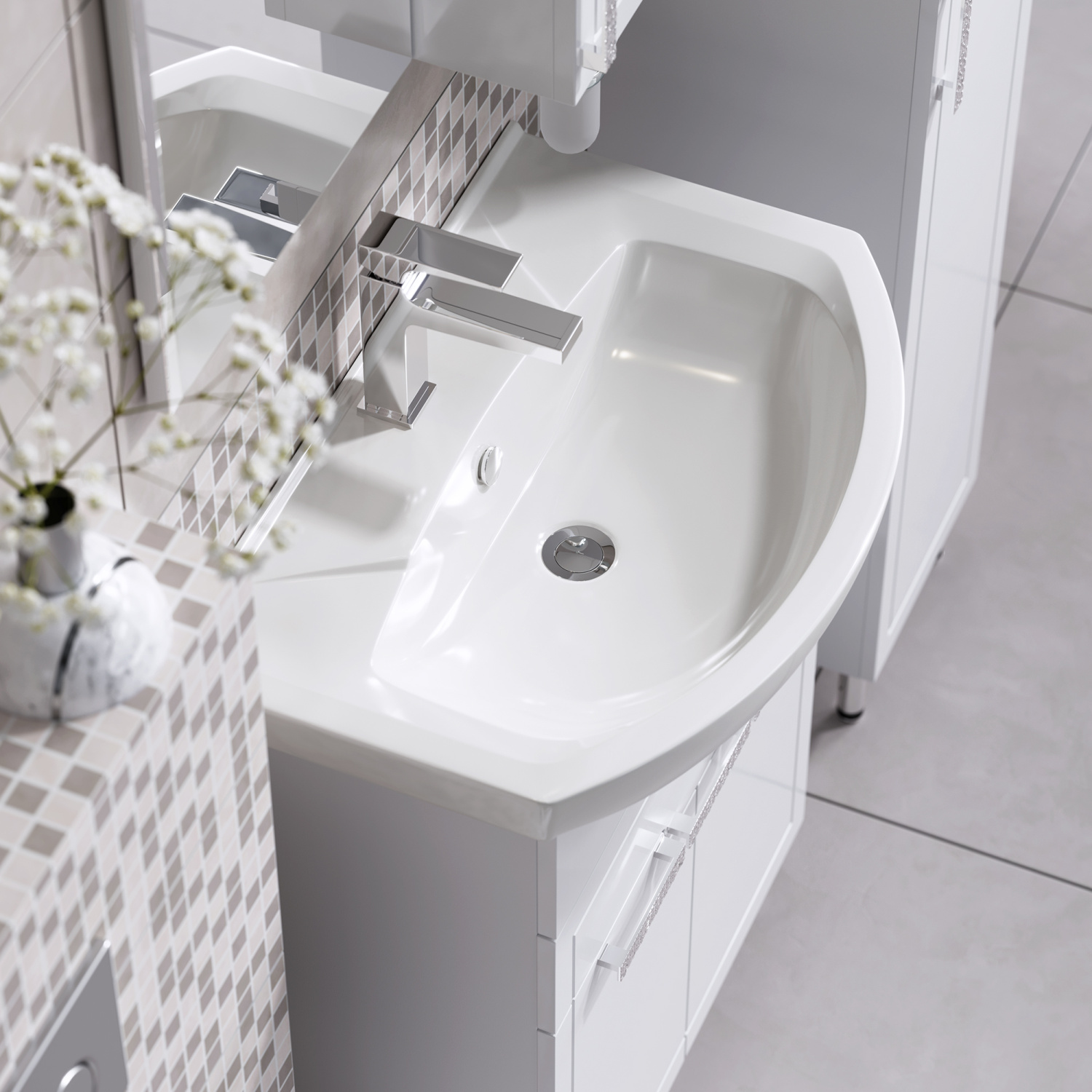 Мебель для ванной Alavann Vittoria 65-02 комплект, напольный, белый