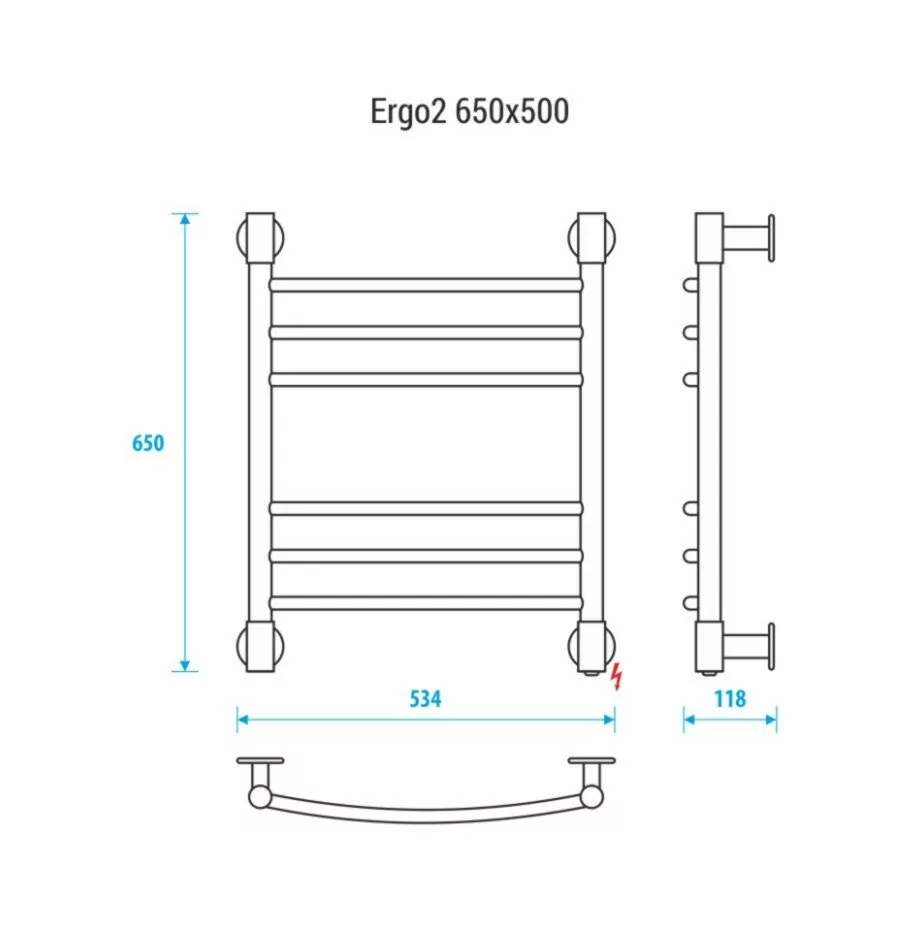 Полотенцесушитель электрический Energy Ergo2 650x500 белый матовый