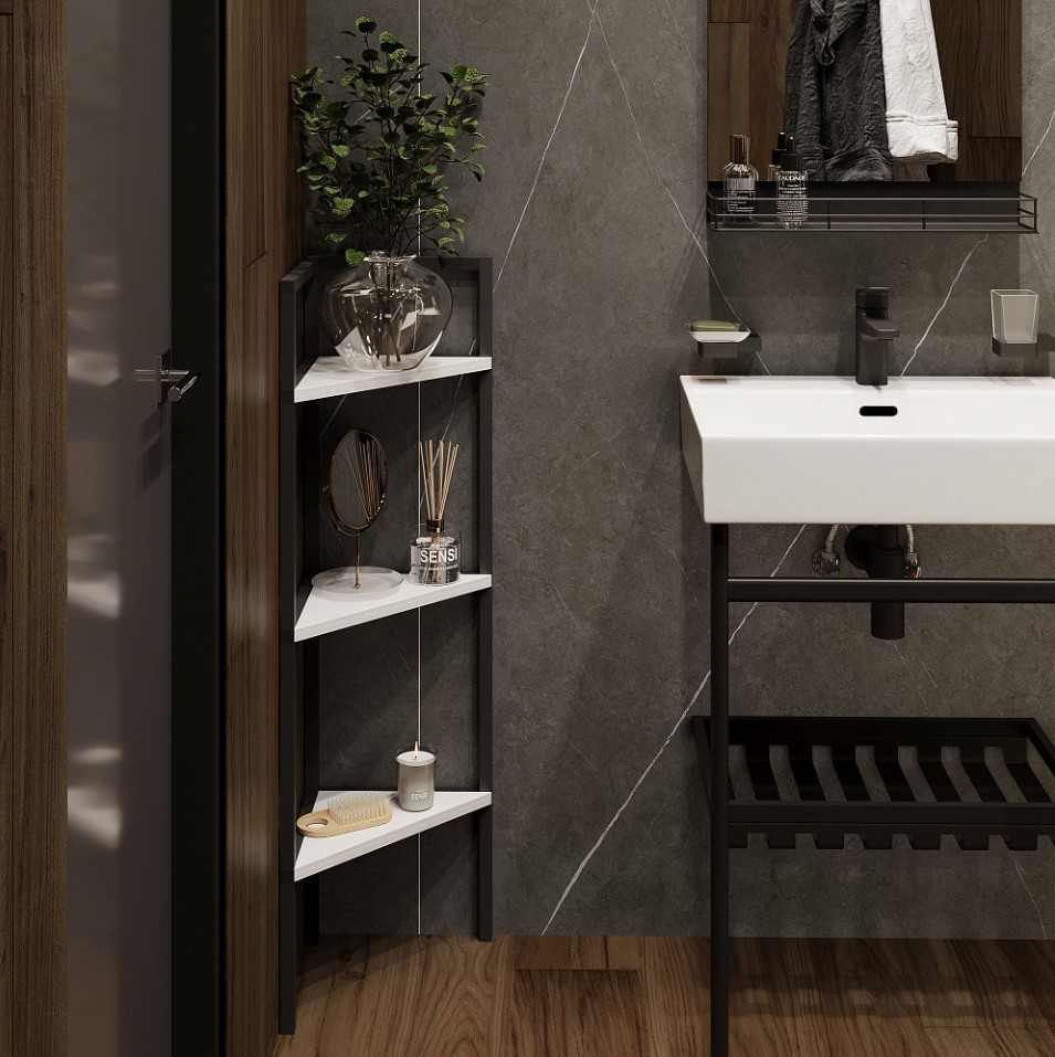 Пенал Sanflor 40 напольный, угловой, белый