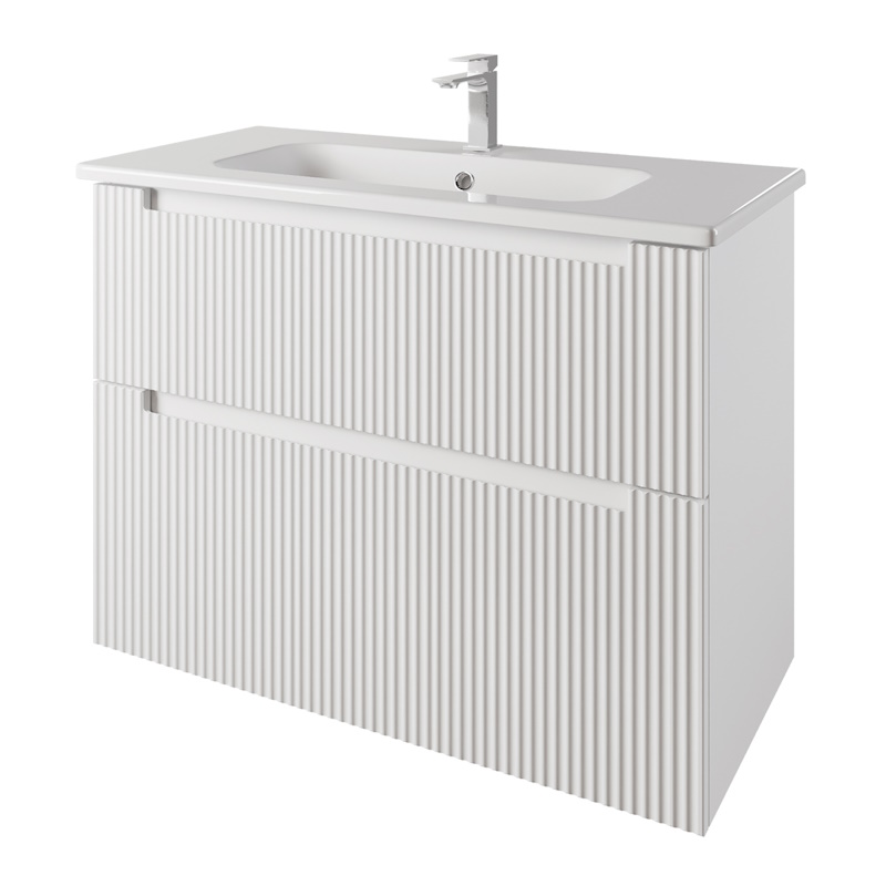 Тумба с раковиной подвесная Dreja Euphoria 100 см, белый