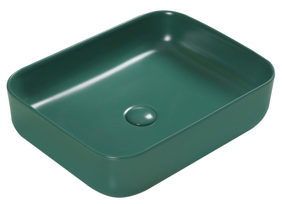 Раковина SantiLine SL-1051G накладная, зеленый матовый