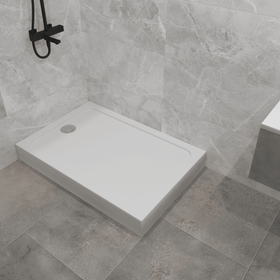 Поддон 1Marka акриловый FLAT 120х80 комплект с сифоном