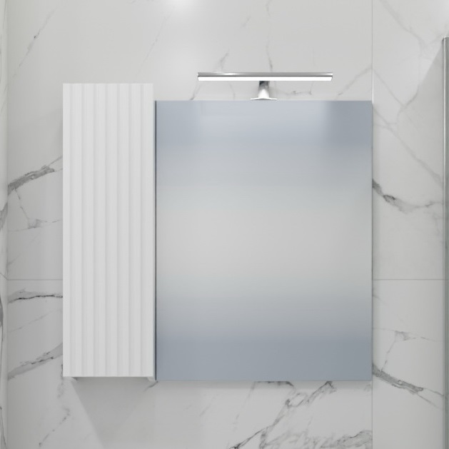 Зеркало с шкафчиком Санта Юпитер 70 L свет, белый