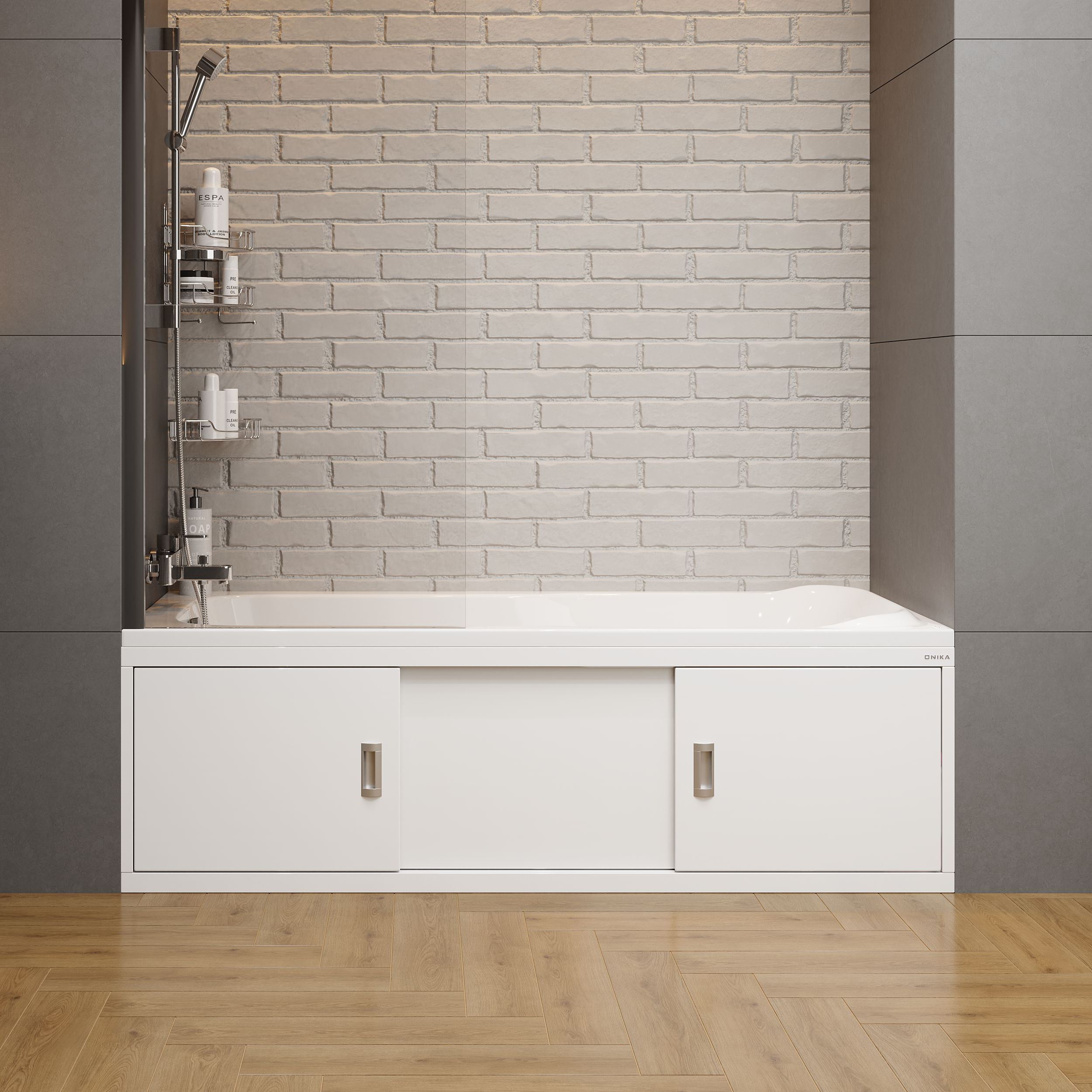 Экран под ванну Onika Монако 140 раздвижной белый