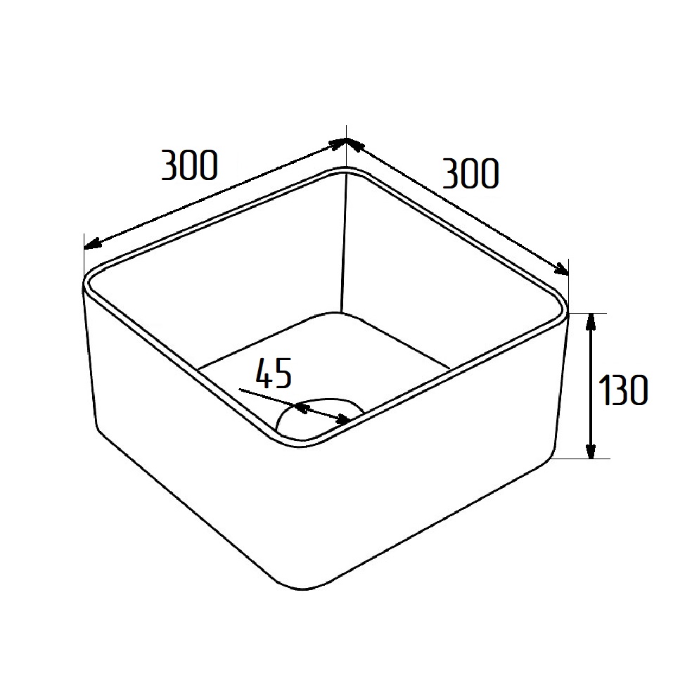 Раковина Runo Tetra квадратная, белый
