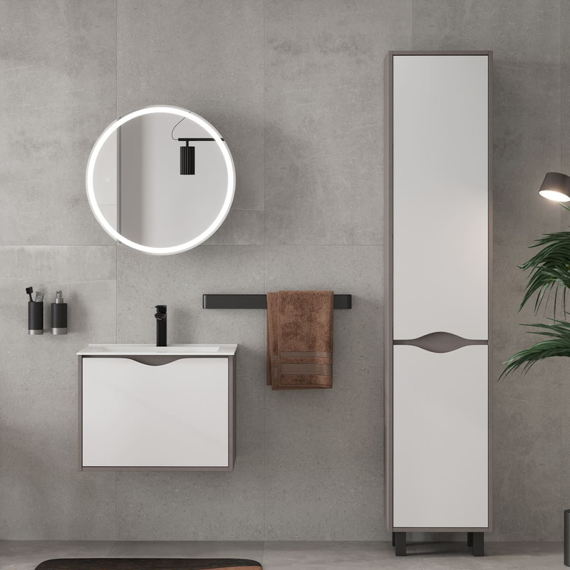 Зеркальный шкаф EQUIL Smile LED D60 графит софт