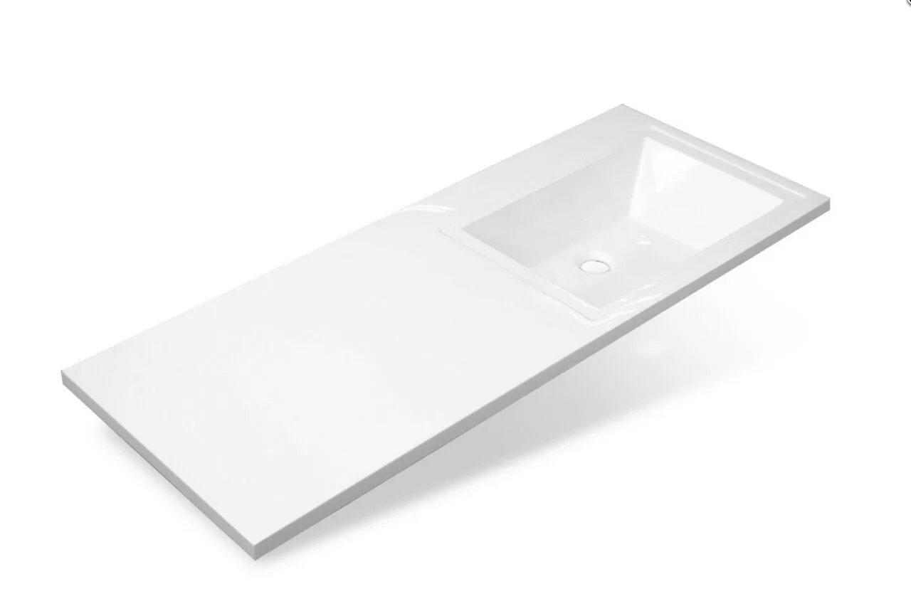 Тумба напольная Corozo Леон 68 с раковиной Мадлен 130 L под стиральную машину, белая от магазина Vanna-Vanna.ru!