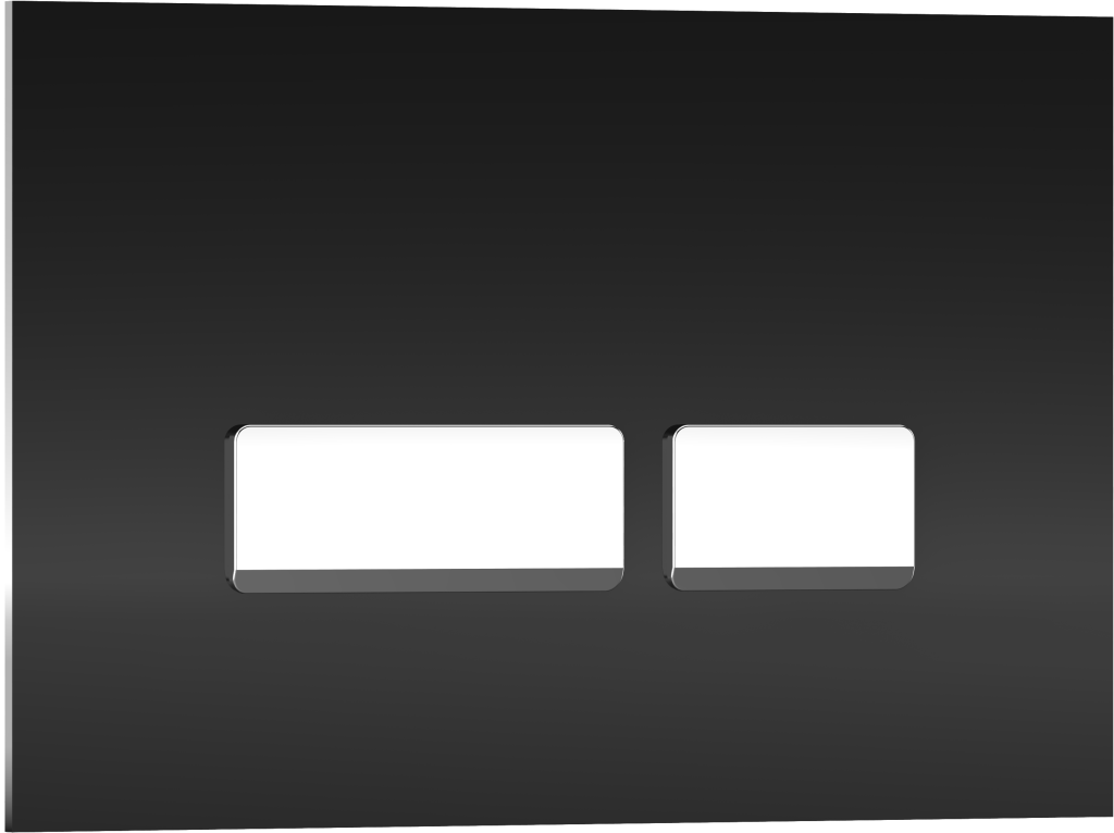 Кнопка смыва Iberica Blanca CRYSTAL-R стекло, механическая, черный матовый