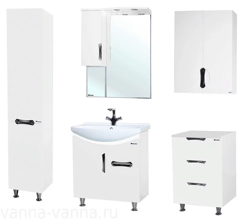 Мебель для ванной Bellezza Лагуна 65 1 ящик комплект, напольный, белый