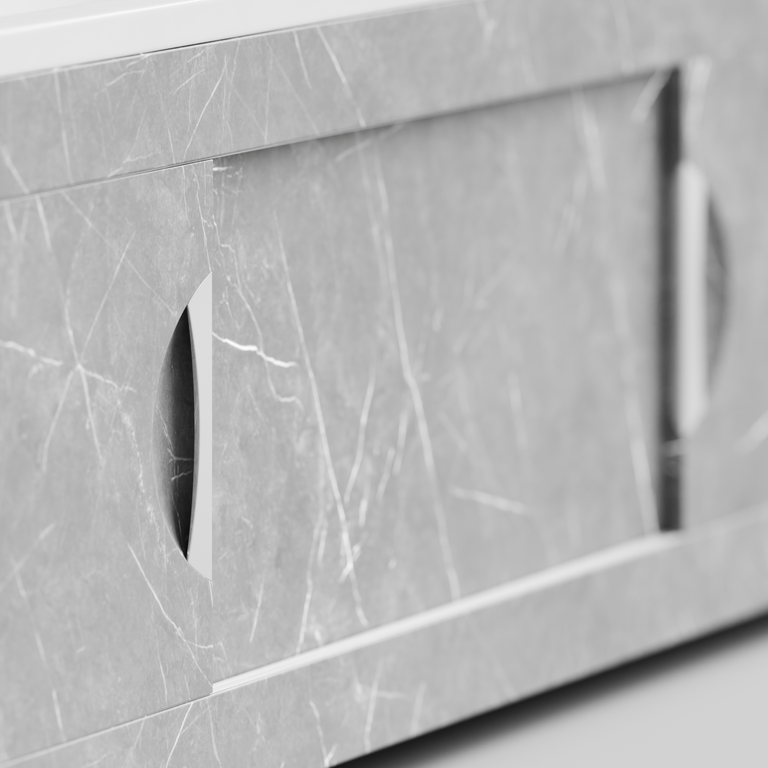 Экран под ванну Vod-ok Топ 170 раздвижной Мрамор Белый софт тач