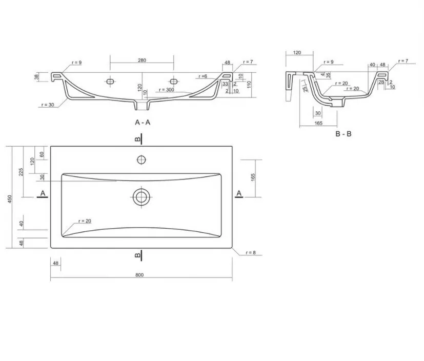 Мебель для ванной Style Line Вероника 80, Люкс комплект, подвесной, белый