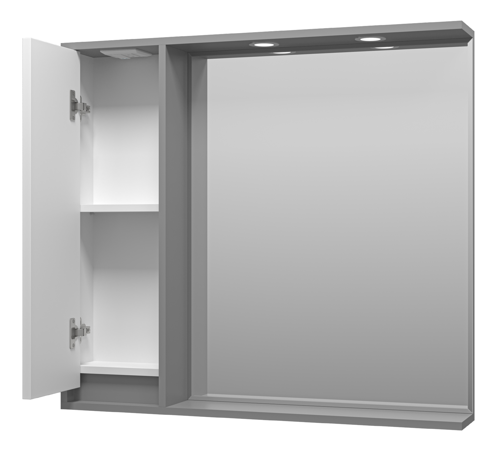 Зеркало с шкафчиком Brevita Balaton 90 L, белый/серый