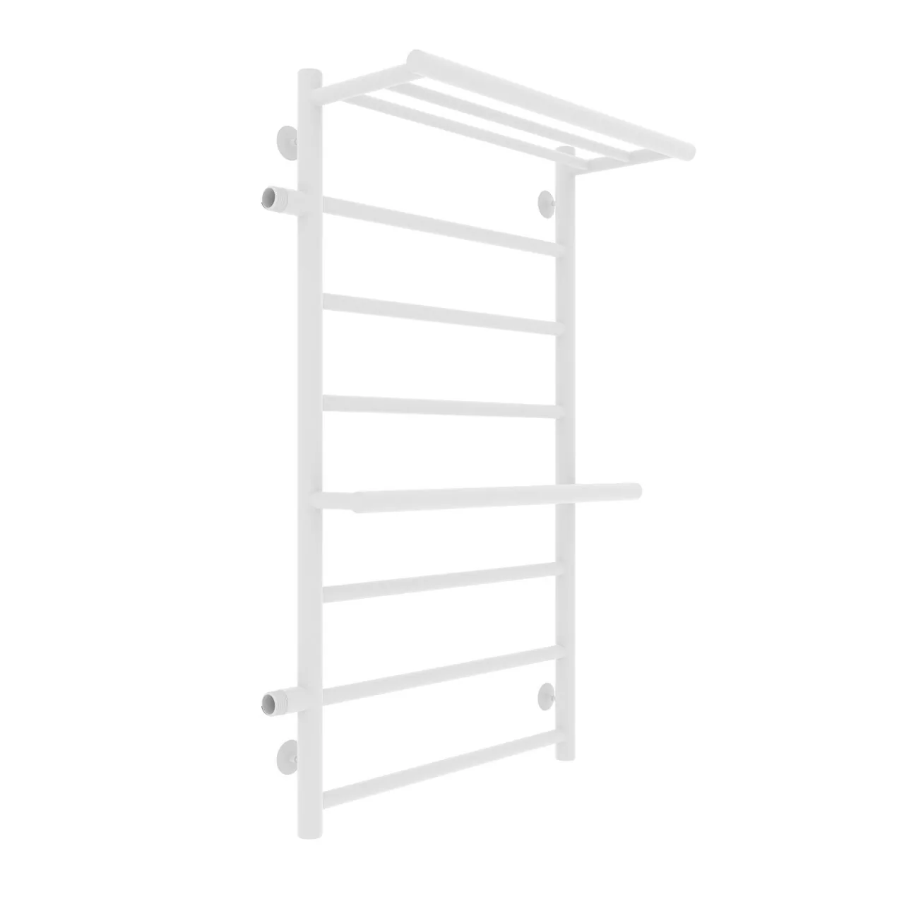 Полотенцесушитель водяной Laris Лавина П9 500х800 L МЦ 500-1, боковой, с полкой, белый матовый