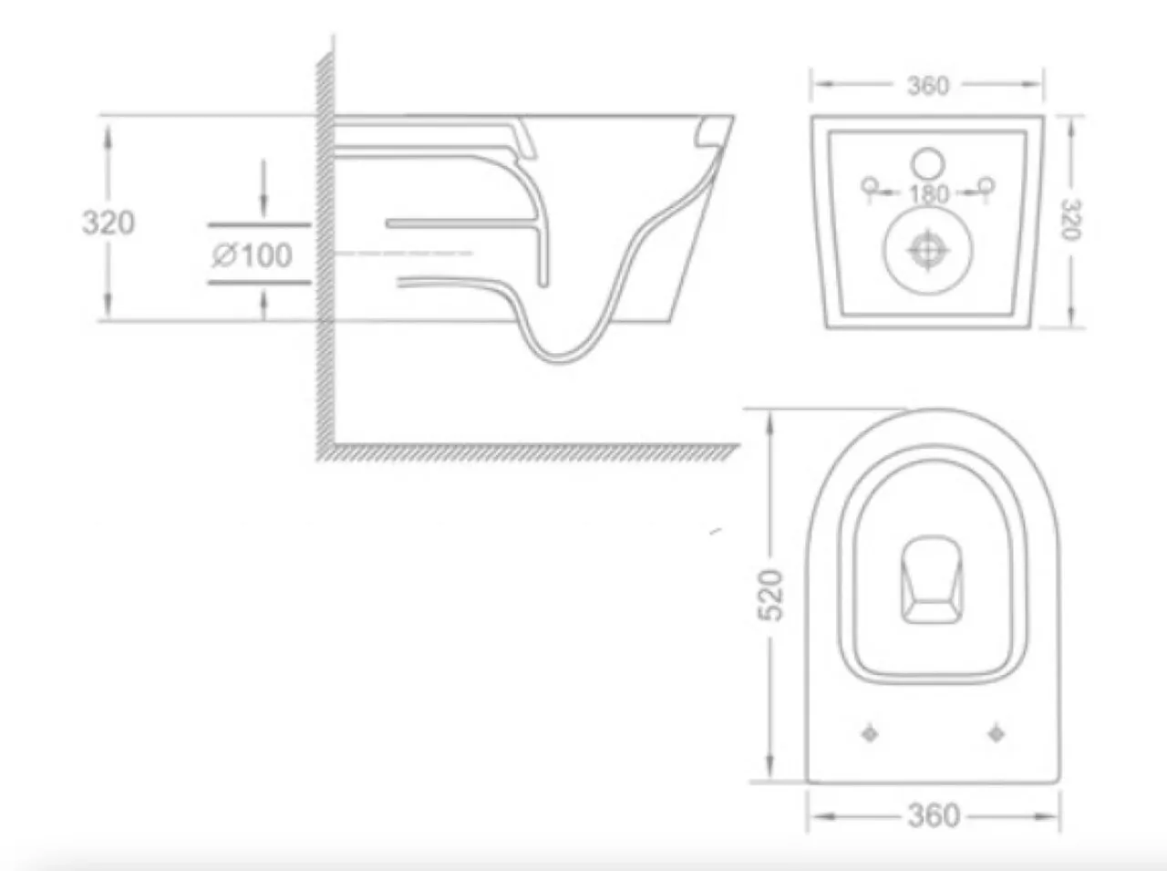 Унитаз Iberica Blanca Bilbao IB.BLB.231.1B1 подвесной, белый