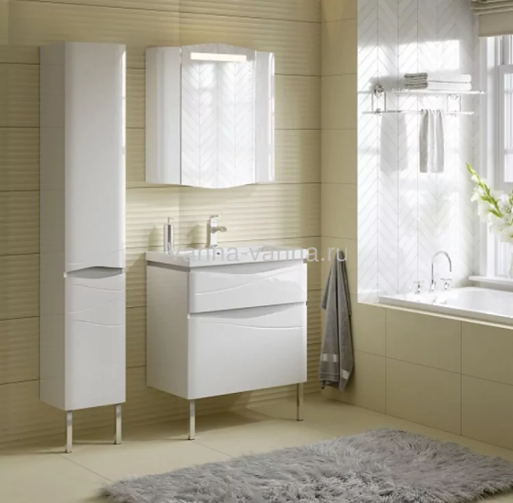 Тумба с раковиной Alavann Silvia 70 напольная, белая