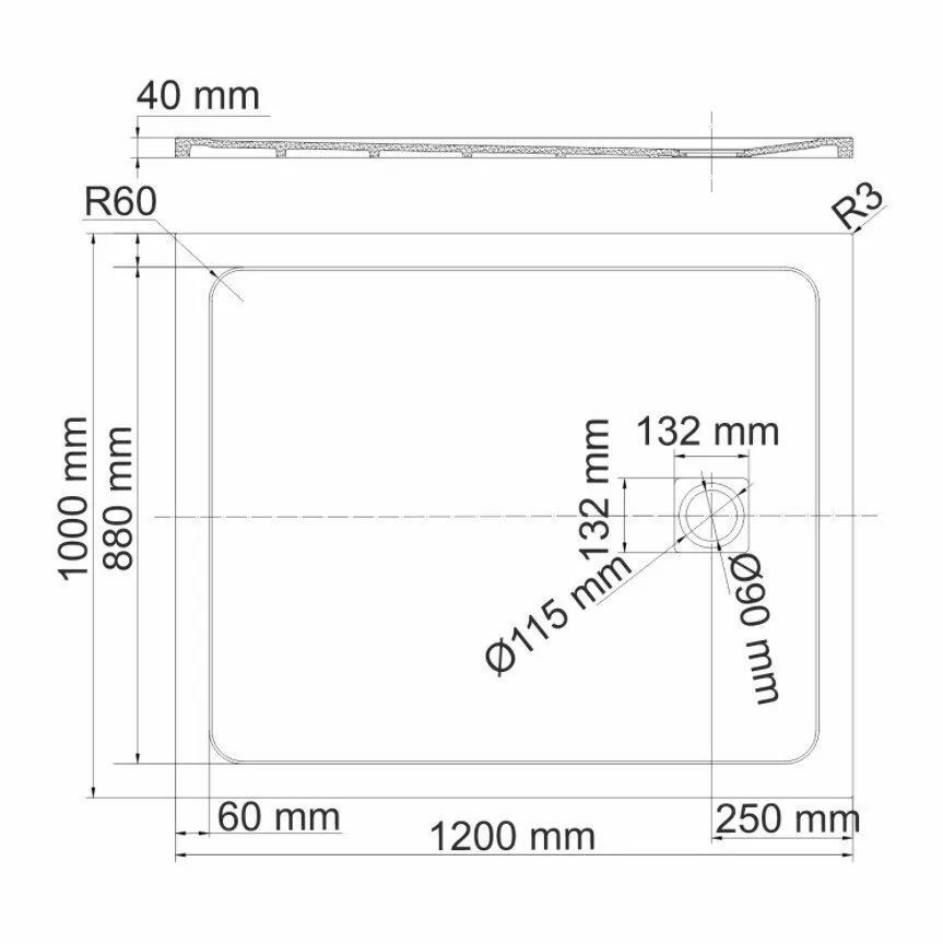 Поддон для душа WasserKraft Rhin 44T10 120х100 прямоугольный, из искусственного камня, белый мрамор