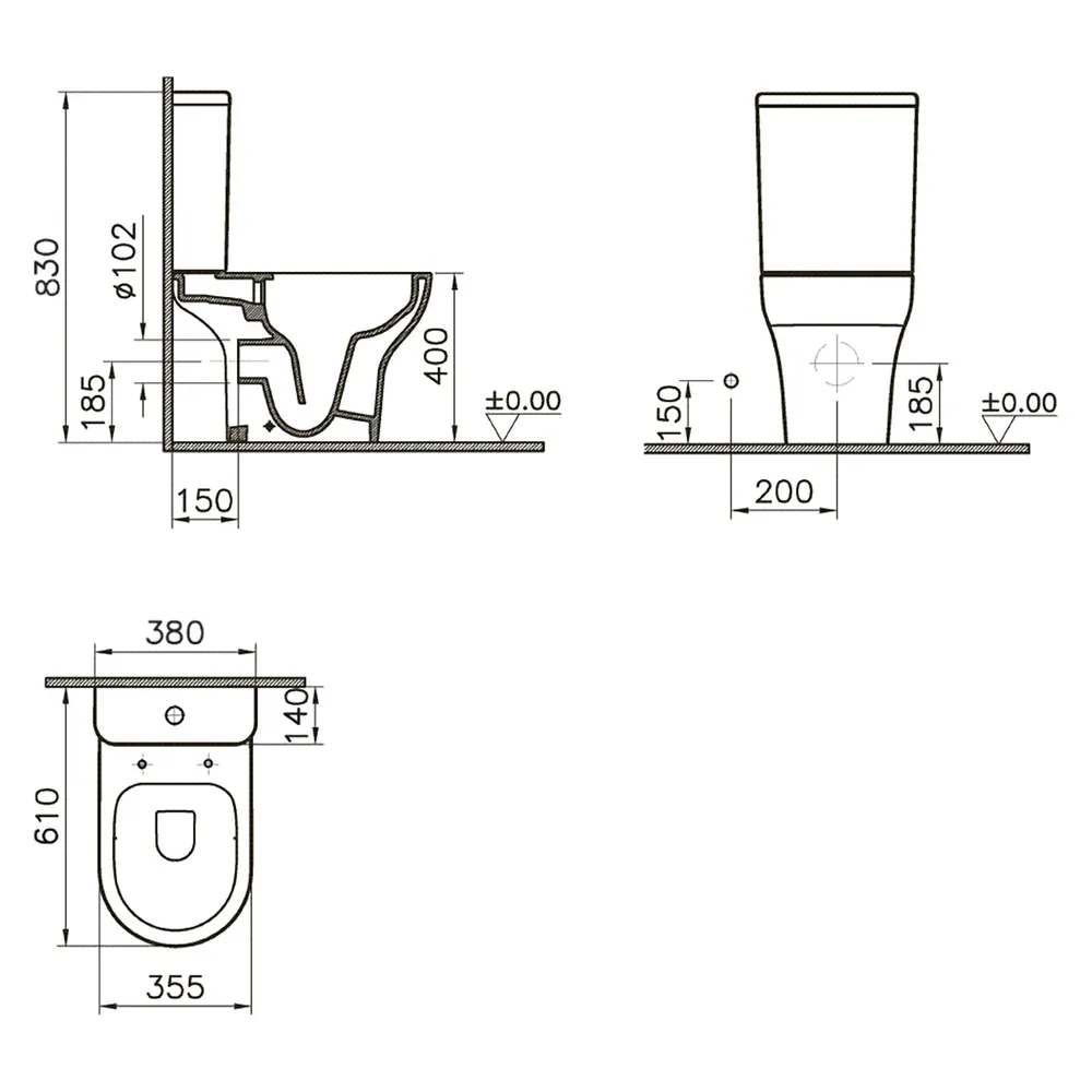 Унитаз-компакт Opadiris Палермо OS24724A белый, антикварный орех