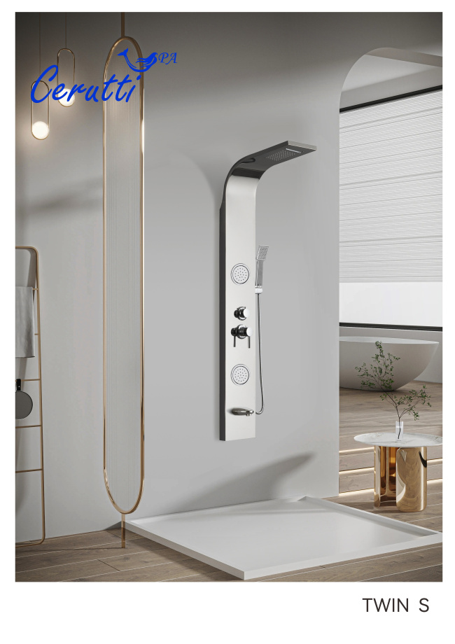Душевая панель Cerutti Spa TWIN S CT9987 серебро