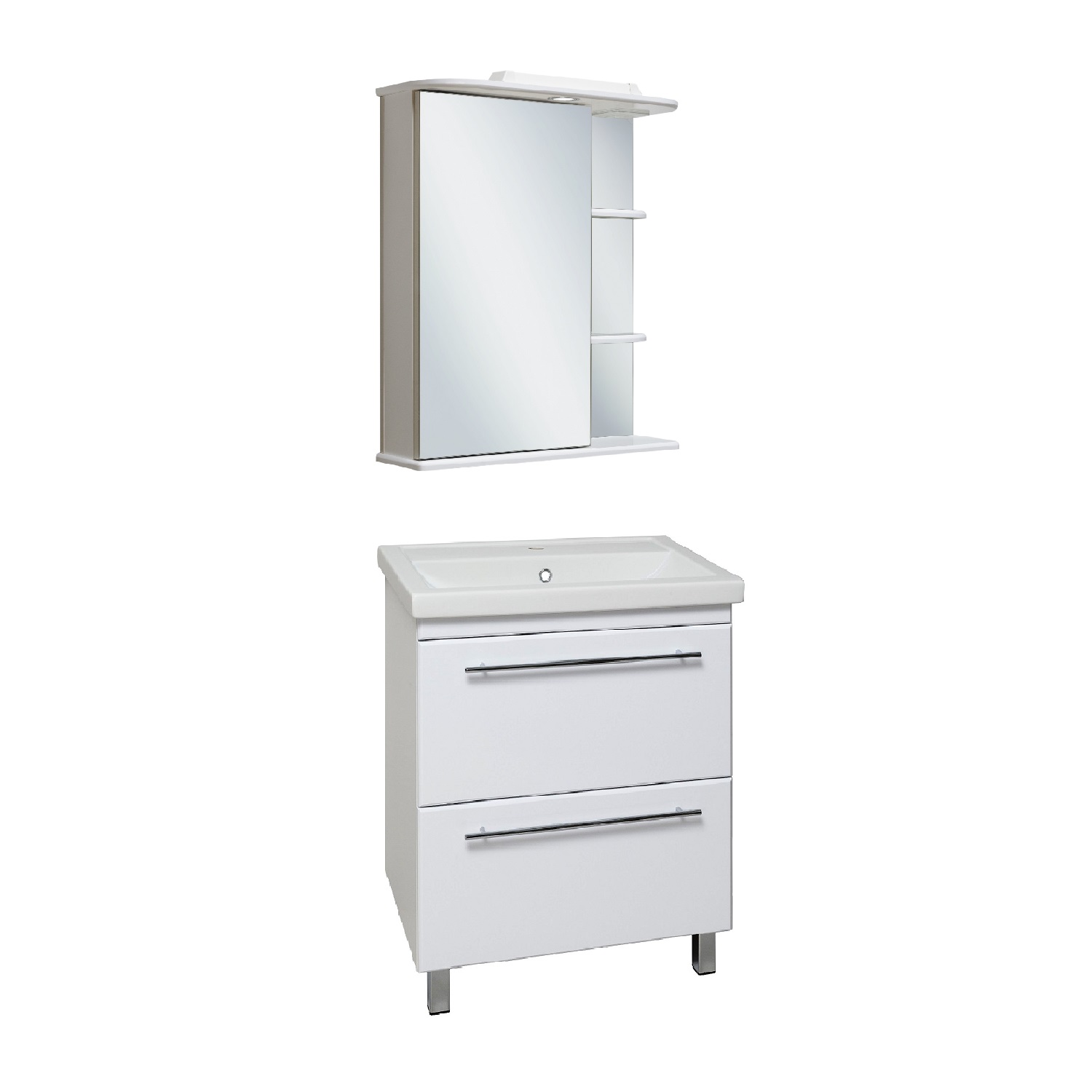 Зеркало-шкаф Runo Магнолия 60 L, белый