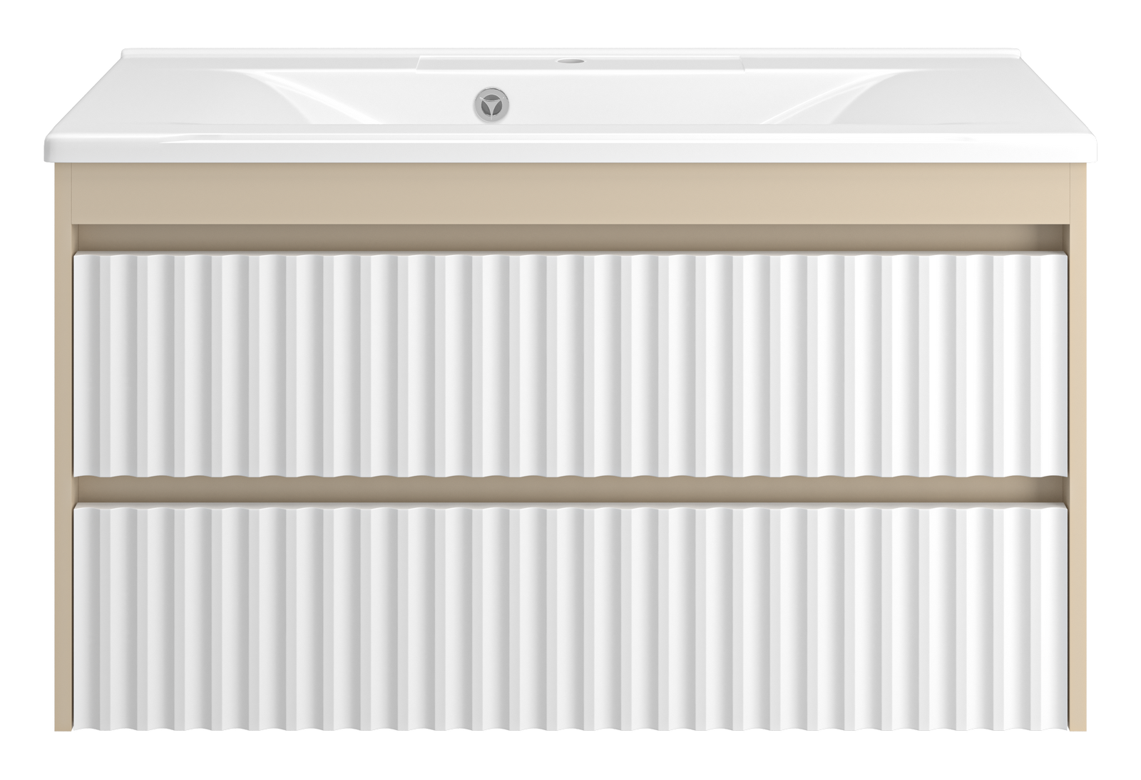 Тумба с раковиной Brevita Balaton 100 подвесная, белый/бежевый