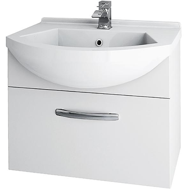 Тумба с раковиной подвесная Dreja Alfa 55 см, белый