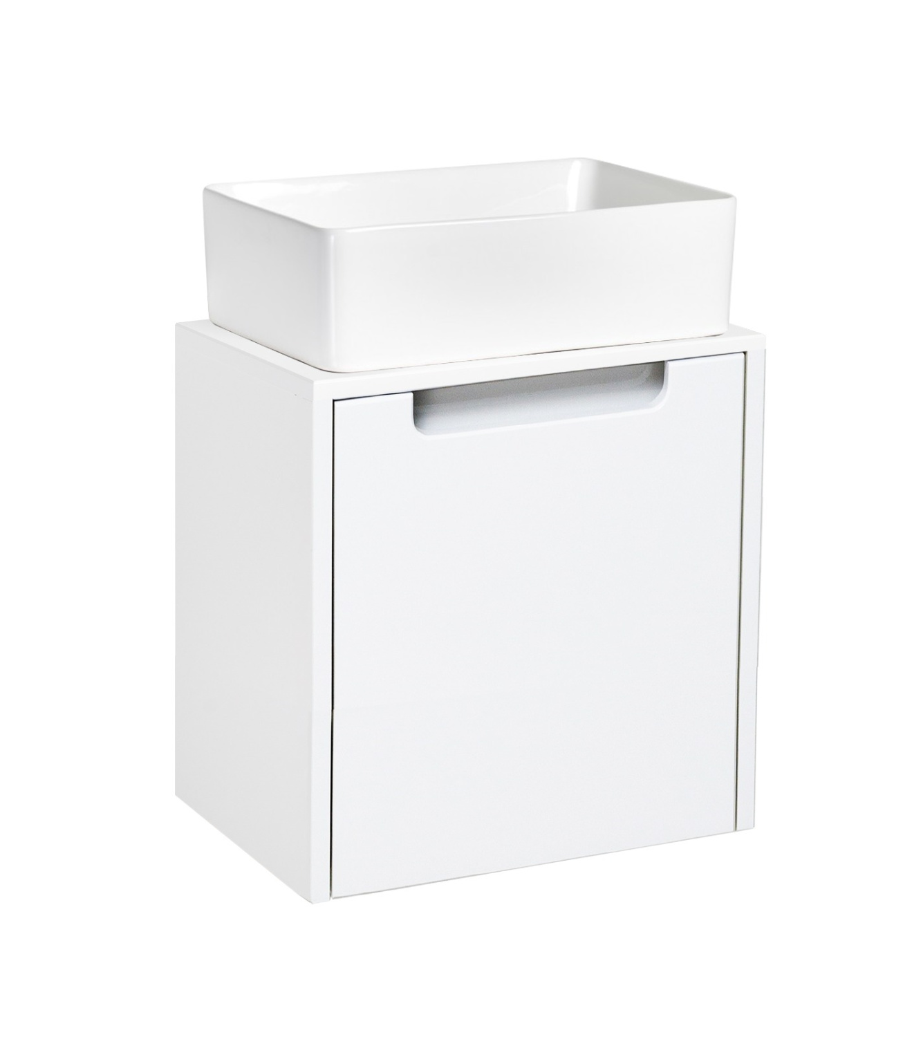 Тумба подвесная Runo Бари - Микра 40 под накладную раковину, белый