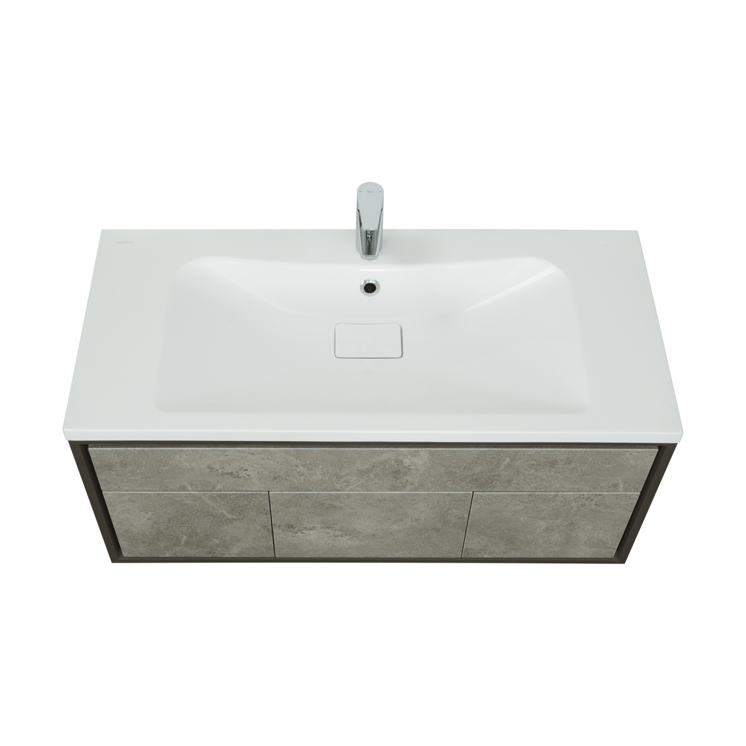 Тумба Aquaton Уэльс 100 с раковиной Брук 100, 2 ящика, 2 двери, подвесная, графит