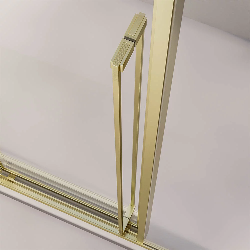 Душевой угол раздвижной Veconi Premium Ptato 300 SP G-R, 1300х1000x2000, золото брашированный, стекло прозрачное