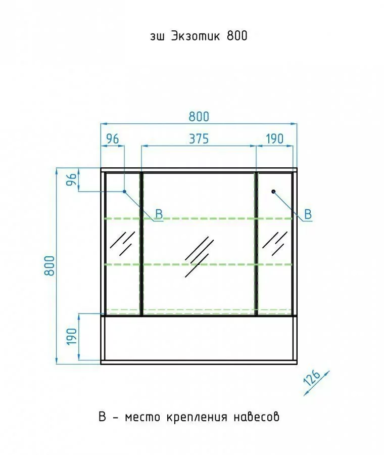 Зеркало-шкаф Style Line Экзотик 80 древесина/белый глянец