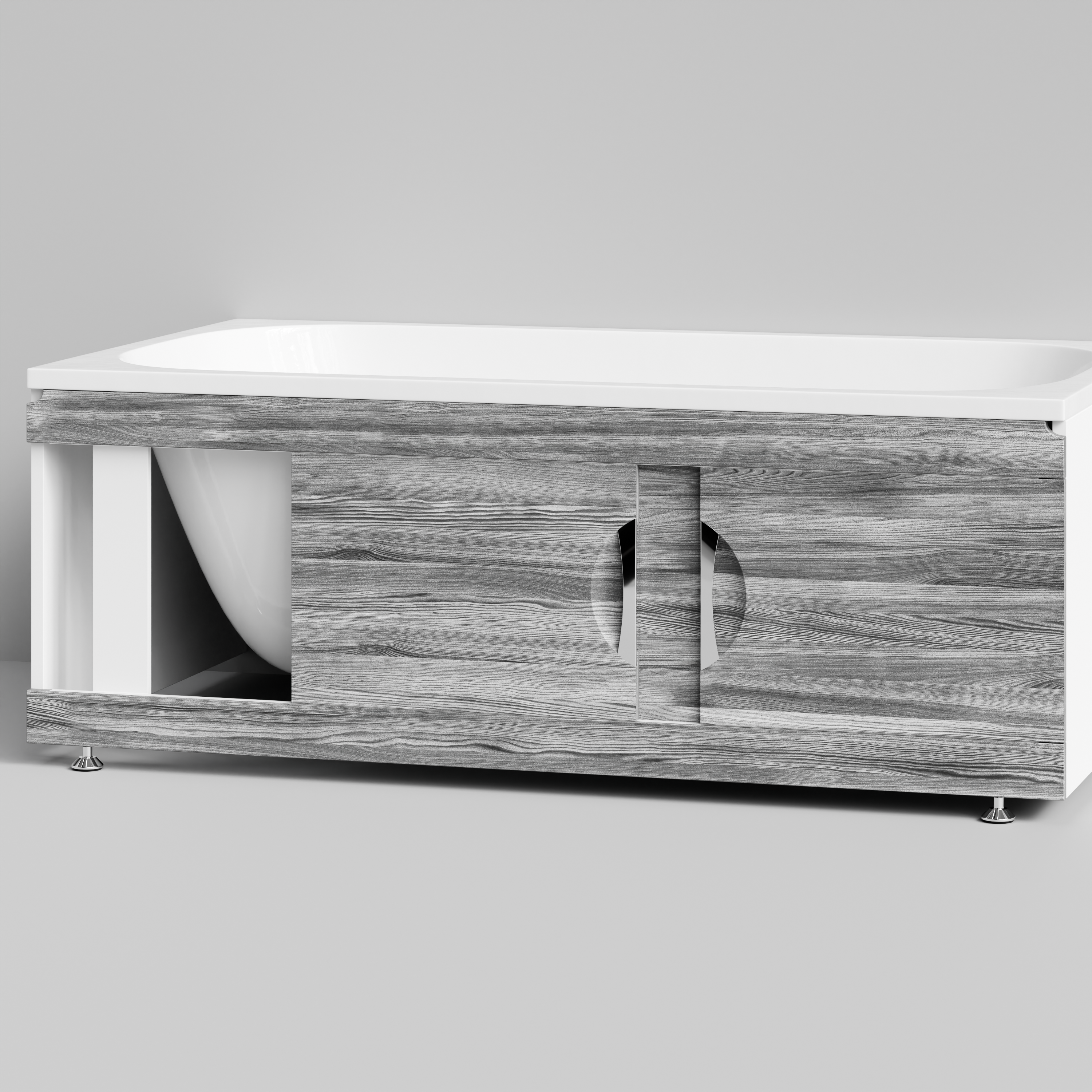 Экран под ванну Vod-ok Топ 150 раздвижной Лиственница структурная контрастно-серая