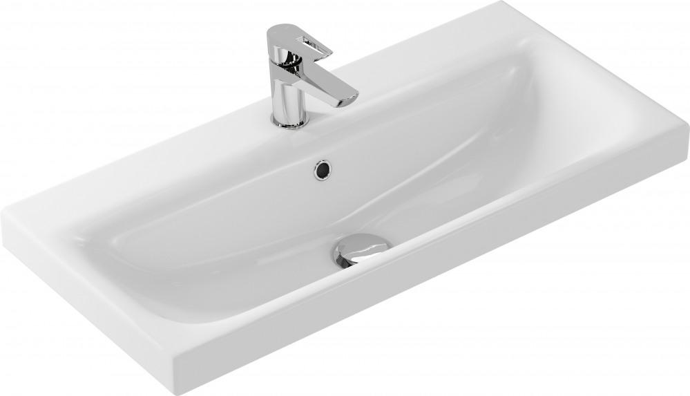 Тумба подвесная SanStar Riana 80 с раковиной Moduo 80, gold kraft