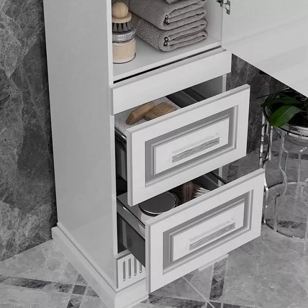 Пенал Opadiris Оникс 50 R белый, серебро