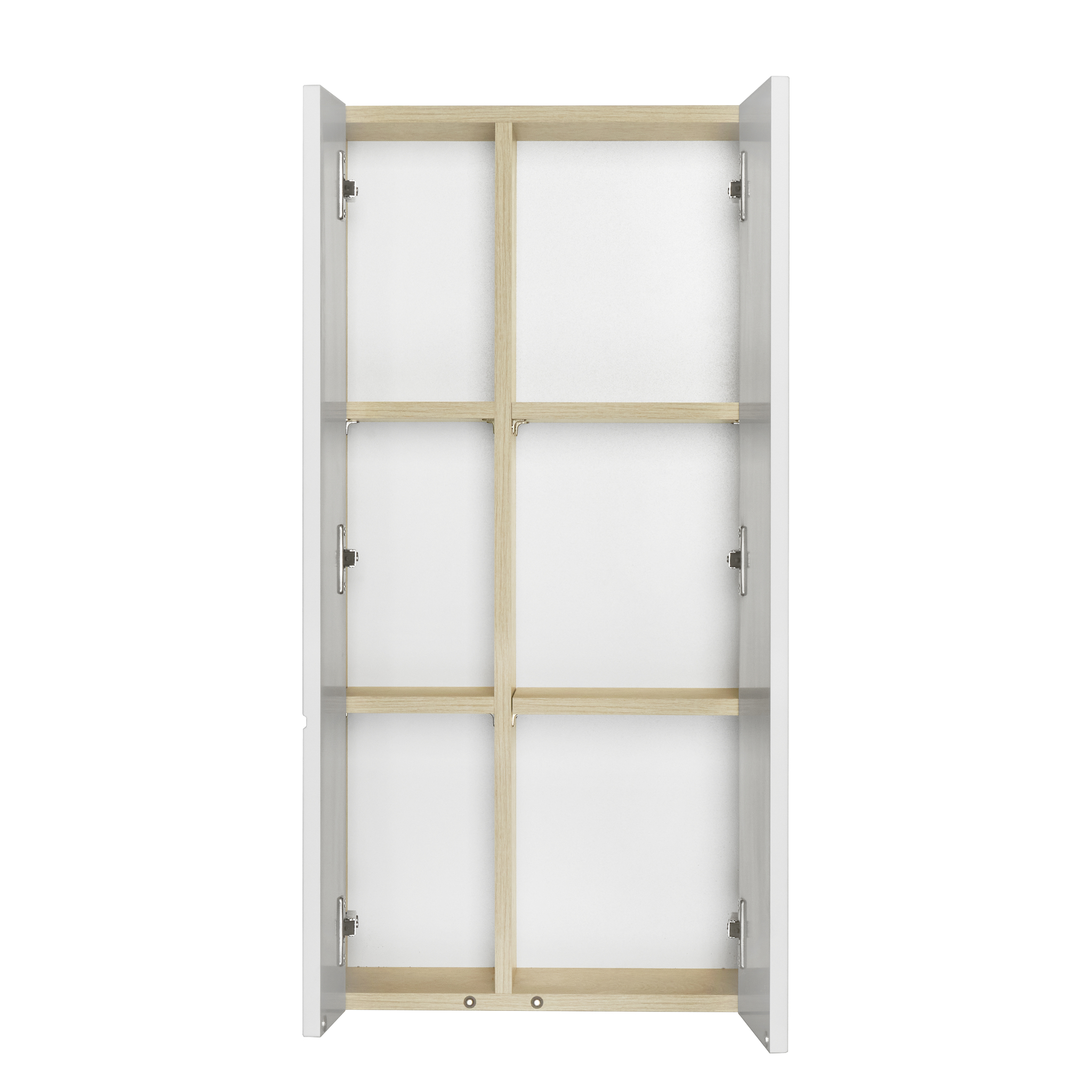 Шкаф навесной Aquaton Мишель 43 две двери, дуб эндгрейн, белый