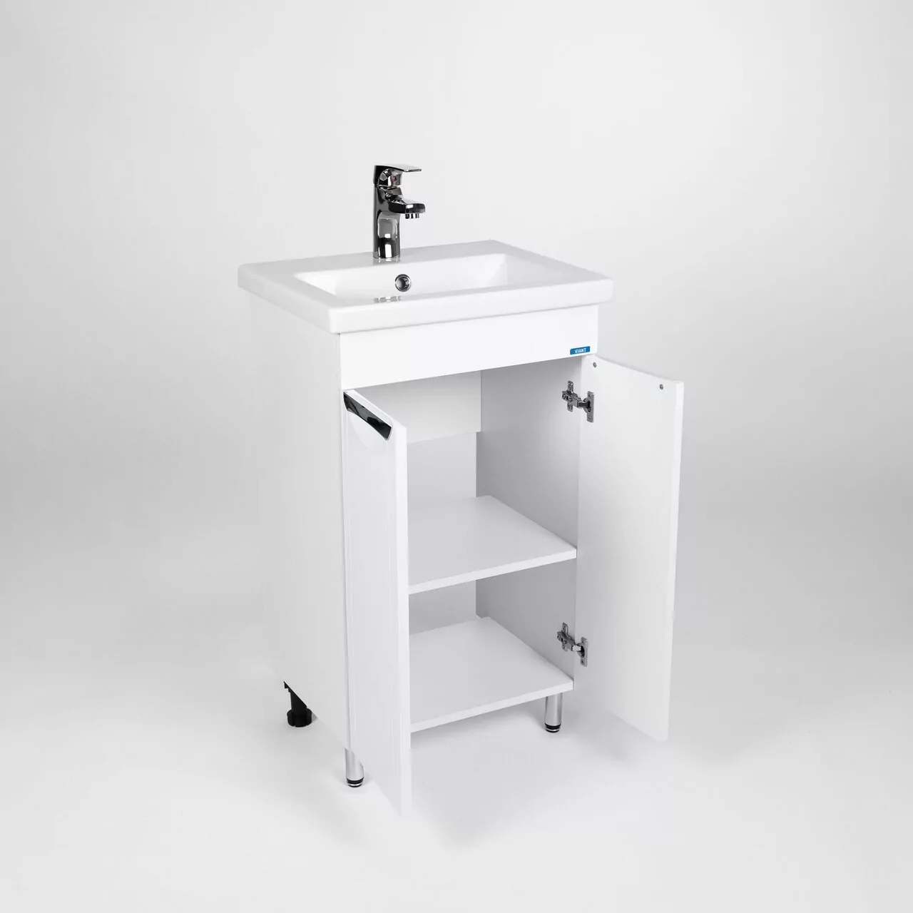 Тумба напольная Viant Лима 50 с раковиной Como 50, белый