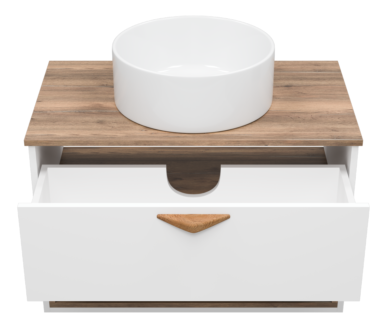 Тумба с раковиной Brevita Bergen 80 с подсветкой подвесная, белый