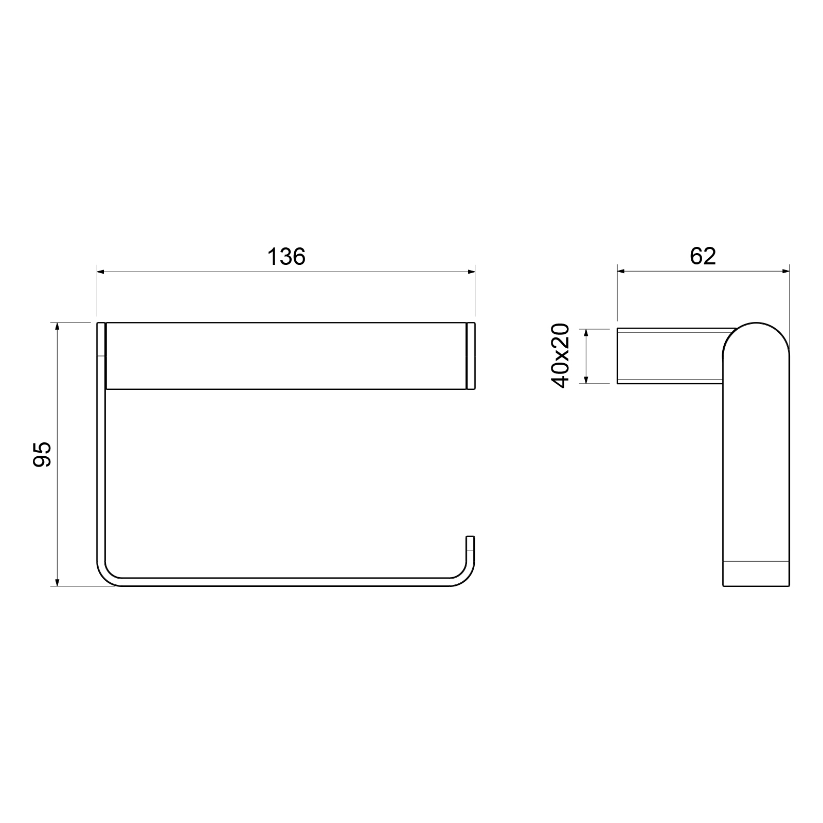 Бумагодержатель Timo Luiro 18542/03 черный матовый
