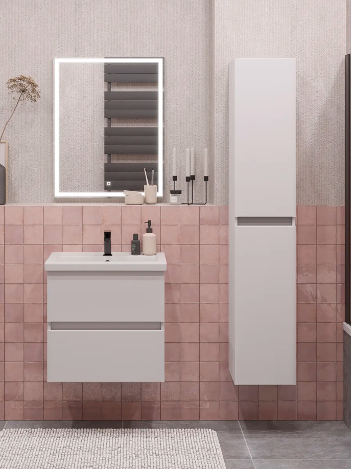 Тумба подвесная SanStar Велья 50 с раковиной Фест 50, белая