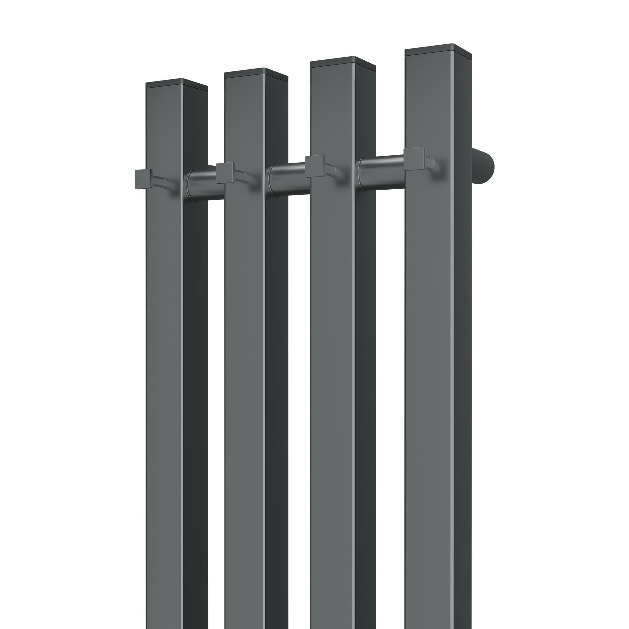 Полотенцесушитель электрический APEXTERMO Sirius SR10123GF 1200x180 с крючками, графит металлик