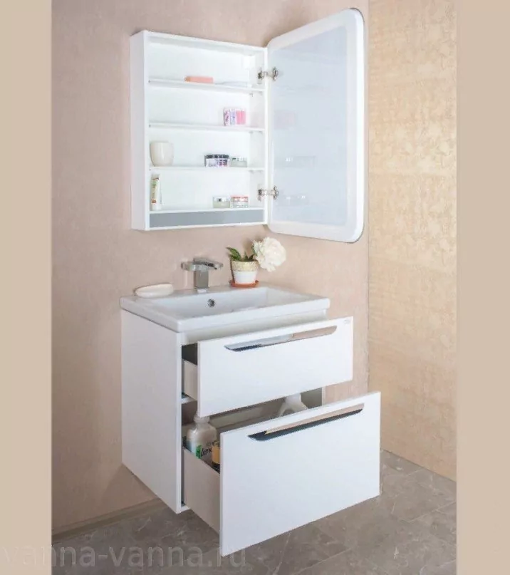 Мебель для ванной Vanda Lux 60 Alavann комплект, подвесной, белый Мебель для ванной Vanda Lux 60 Alavann комплект, подвесной, белый