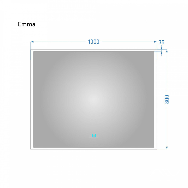 Зеркало Alavann Emma 100 свет, антизапотевание, сенсор
