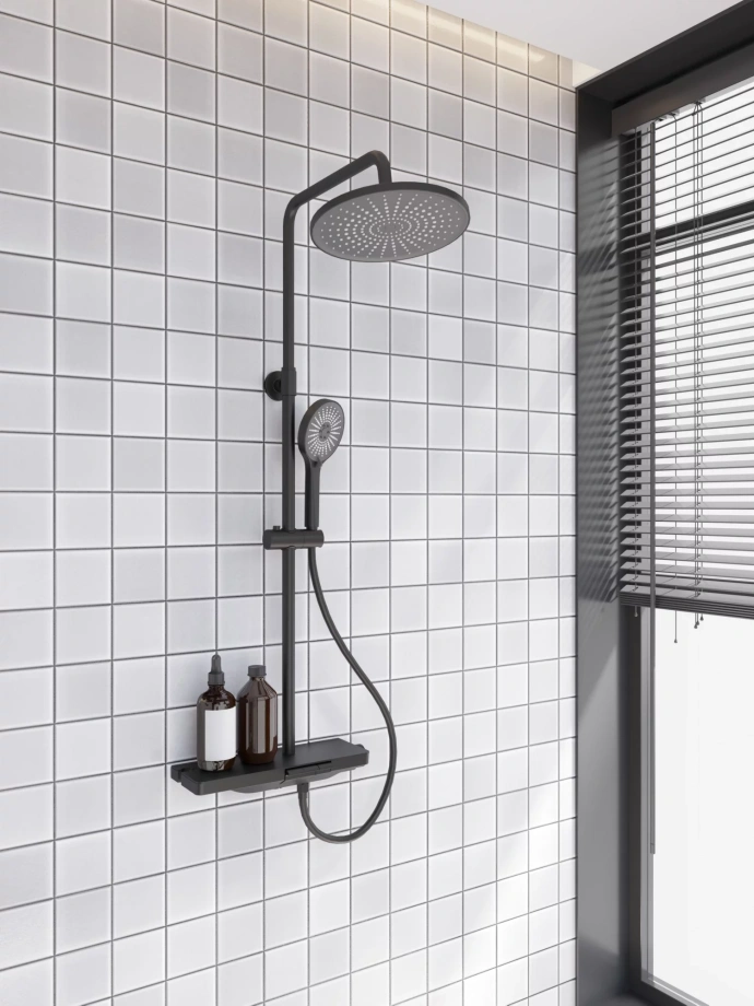 Душевая стойка Veconi ENNA EN-200-B-C4, чёрный матовый