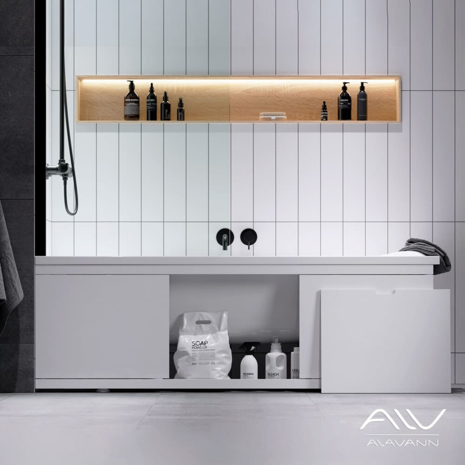 Экран под ванну Alavann Rita Plus 170 раздвижной со съемной дверкой белый