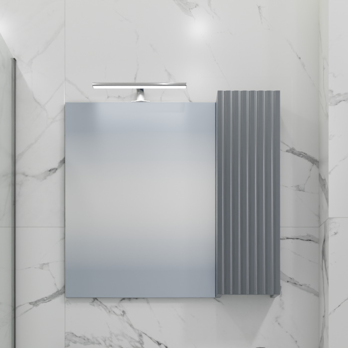 Зеркало-шкаф Санта Юпитер 70 R свет, графит матовый