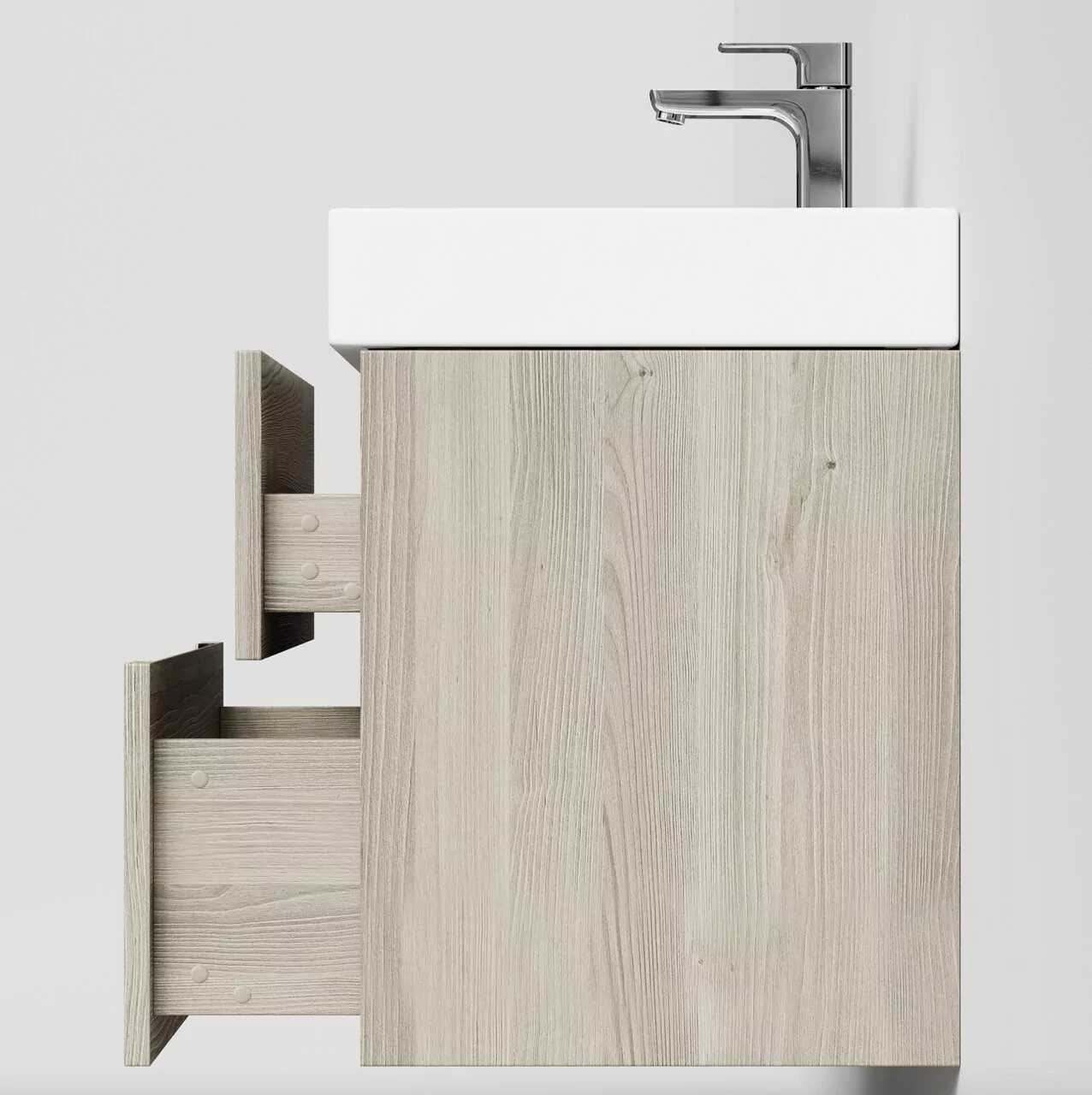 Тумба подвесная Vod-ok Элато 70 с раковиной Stance 70, дуб + 6 цветов