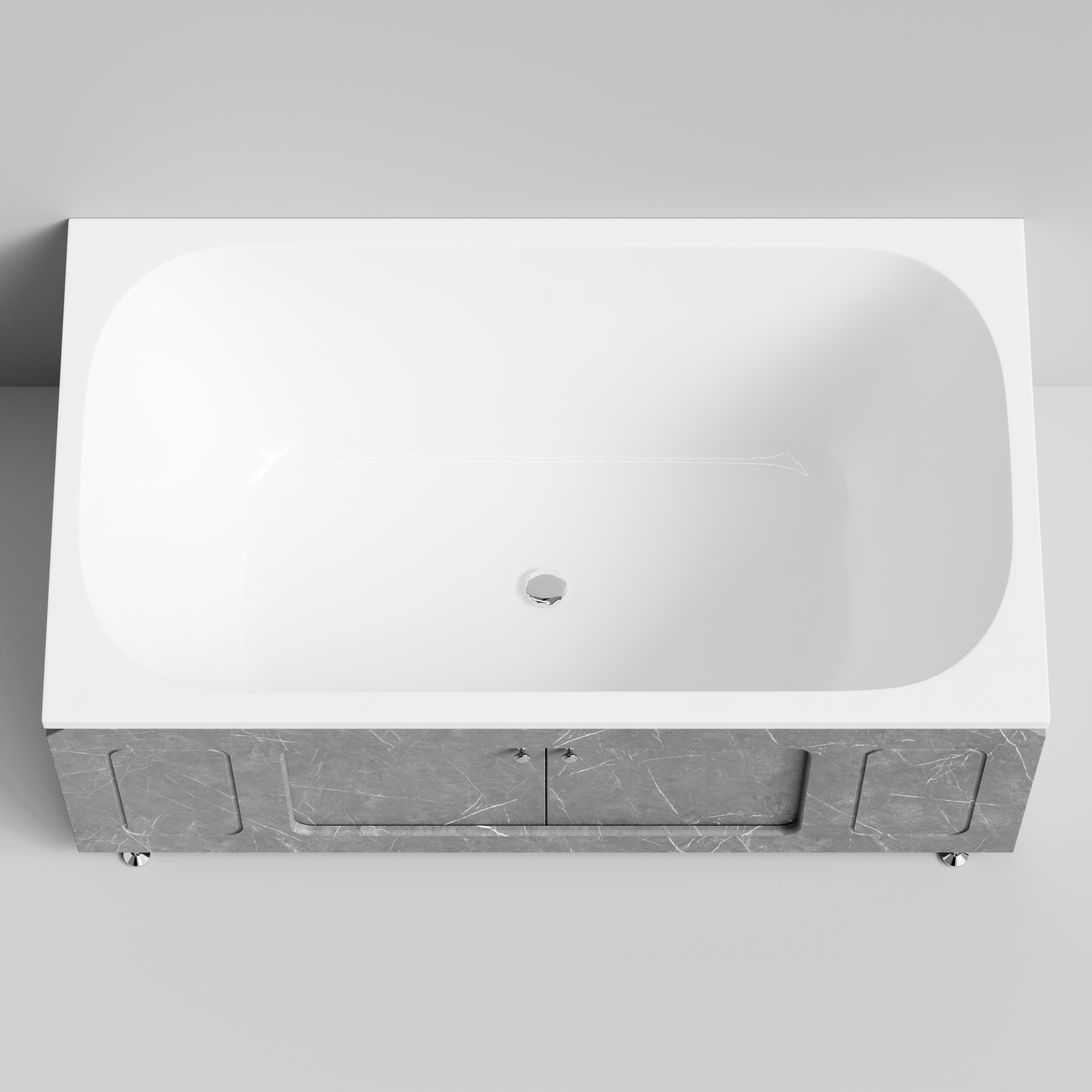 Экран под ванну Vod-ok Лидер 150 раздвижной Мрамор Серый софт тач