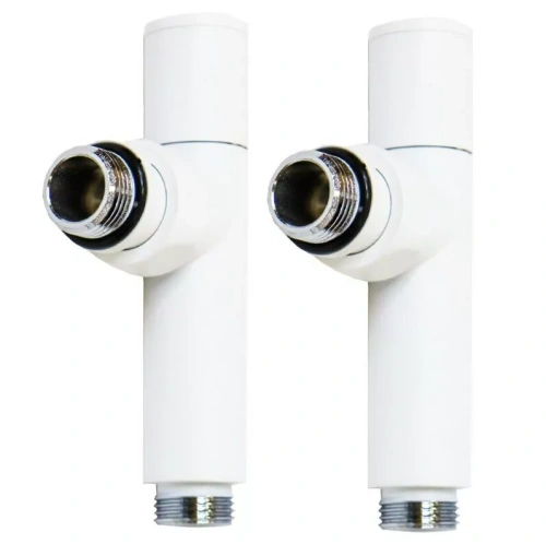 Вентиль запорный угловой Laris 1/2х1/2 ш/ш с отражателем белый матовый ZZ 5101SCH0404БМ 2 шт. от магазина Vanna-Vanna.ru!